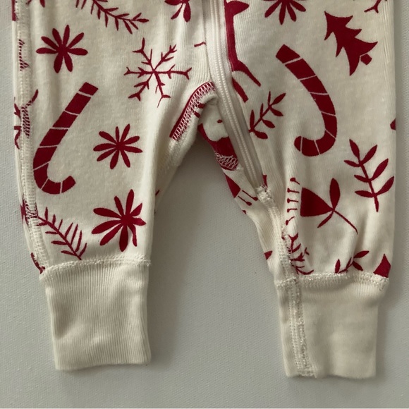 Hanna Andersson 50 Newborn 3 Months Holiday Christmas Pajamas Zip Deer Organic - Picture 6 of 8